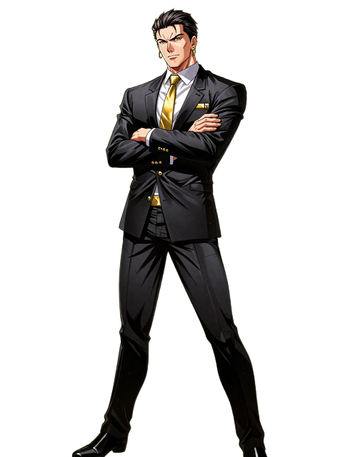 Evolution-Master Anime-Charakter - Live Casino Dealer Meister bei BillionaireSpin Casino in dramatischer Manga-Pose