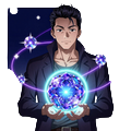 NetEnt Spielanbieter-Charakter - Anime-Stil Meister mit Starburst-Juwelen bei BillionaireSpin Casino