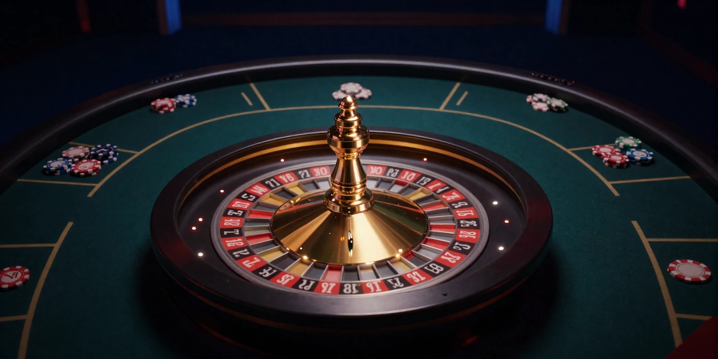 Live Casino Hintergrund - Roulette Tisch mit dramatischer Beleuchtung bei BillionaireSpin
